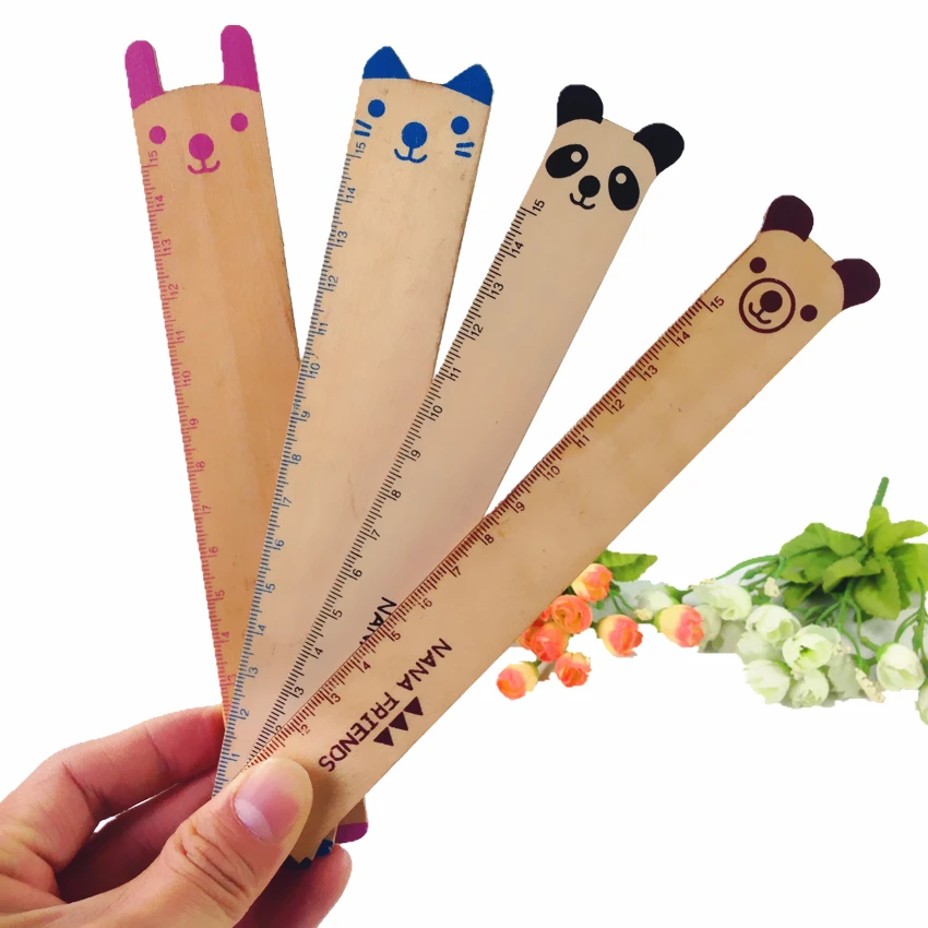 40PCS/lot Cute Animal design wooden Bookmarker Ruler Kids' Teenagers' gift book mark Wholesale