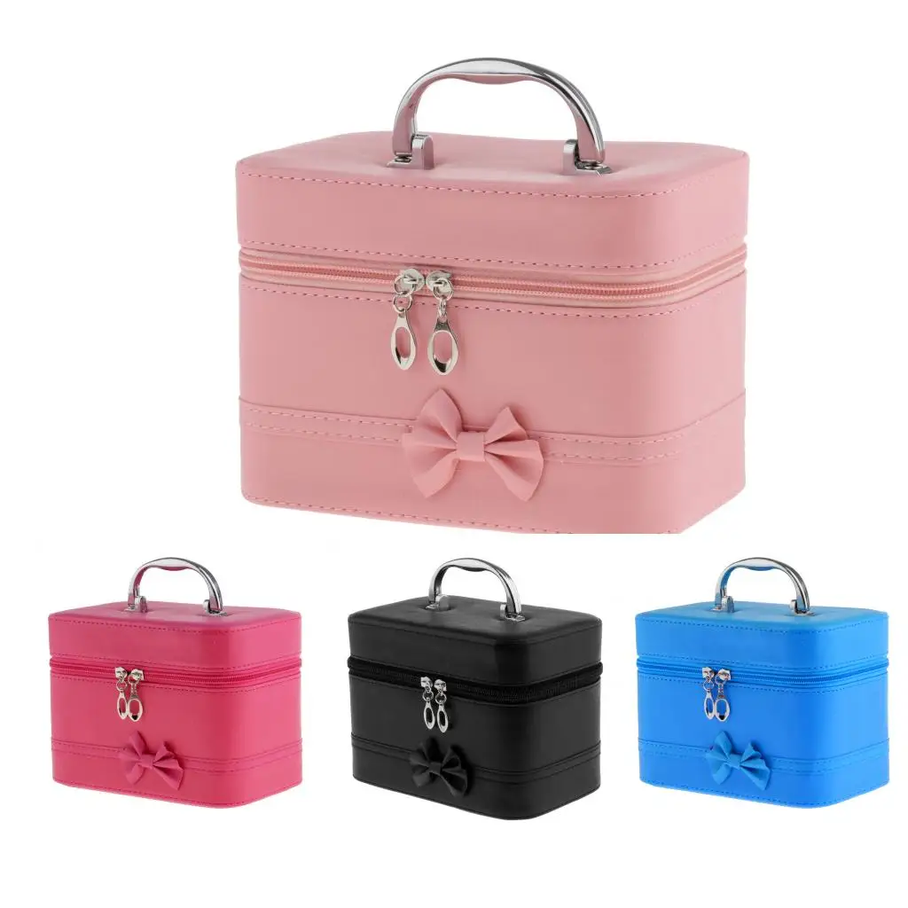 Portable Handbag Zipper Makeup Cosmetic Organizer Storage Case Box Travel