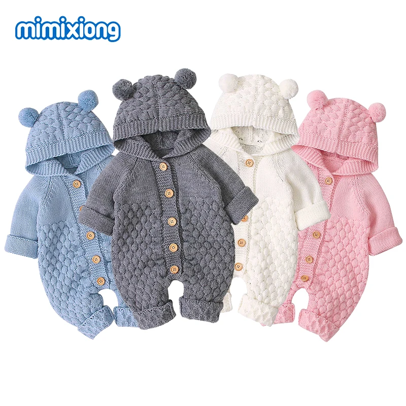 Baby Rompers Knitted Newborn Boy Jumpsuits Autum Long Sleeve Toddler Girl Sweaters Clothes Children Overalls Winter