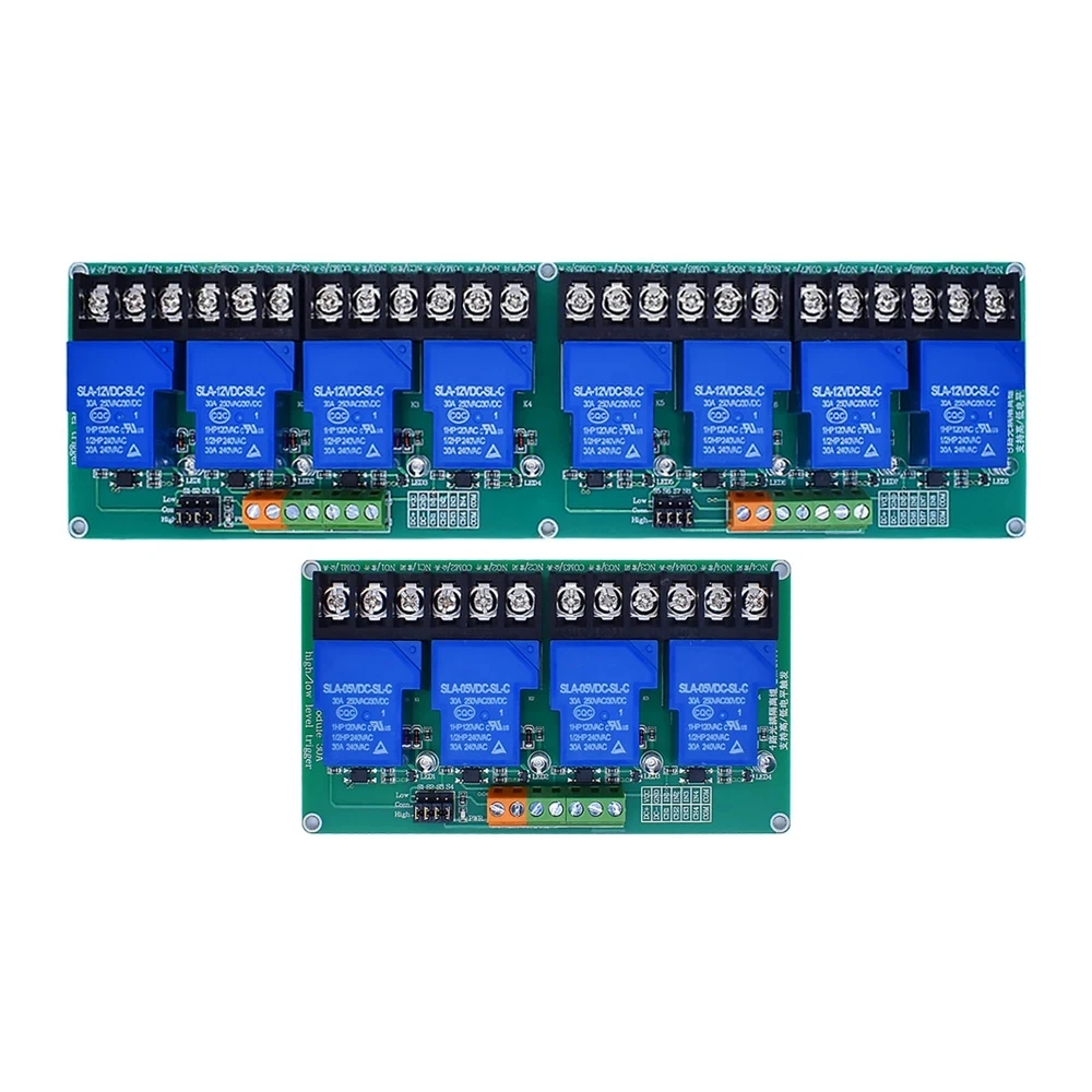 4 8 channel relay module 30A with optocoupler isolation 5V 12V 24V supports high and low Triger trigger