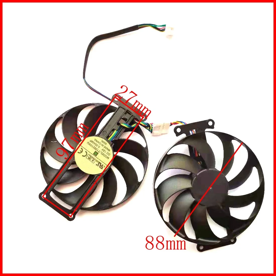 Ventilateur de refroidissement de carte graphique T129215BU SUPER FDC10H12S9-C RTX 2070 GTX1660 Ti pour 1660Ti ASUS GTX 2060 DUAL EVO OC RTX2060, 1660