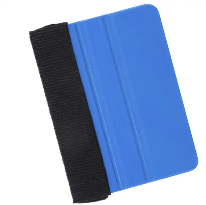 DHL 500PCS Blue Squeegee With Felt Edge For Car Van Bike Wrap Wrapping Squeegee Tool Scraper Car Wrap Applicator Tool SN2091