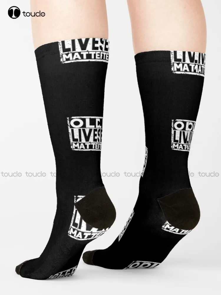 Old Lives Matter Socks calzini da donna regalo di natale Unisex Adult Teen Youth Socks Custom 360 ° Digital Print donna uomo calzino divertente