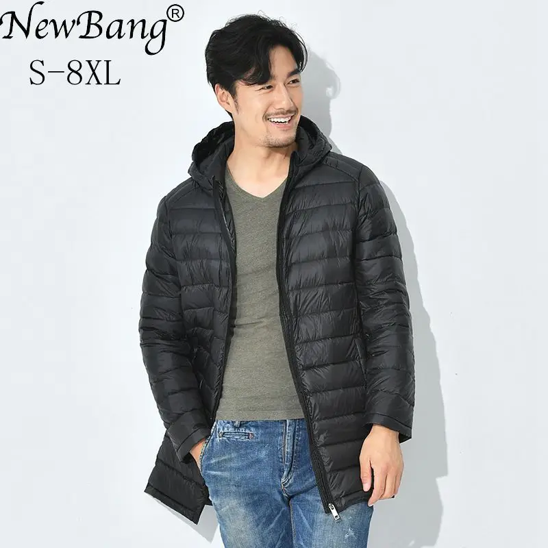 

NewBang 7XL 8XL Winter Long Duck Down Jacket Men Feather Parka Man Ultra Light Down Jacket Men Lightweight Warm Puffer Jackets