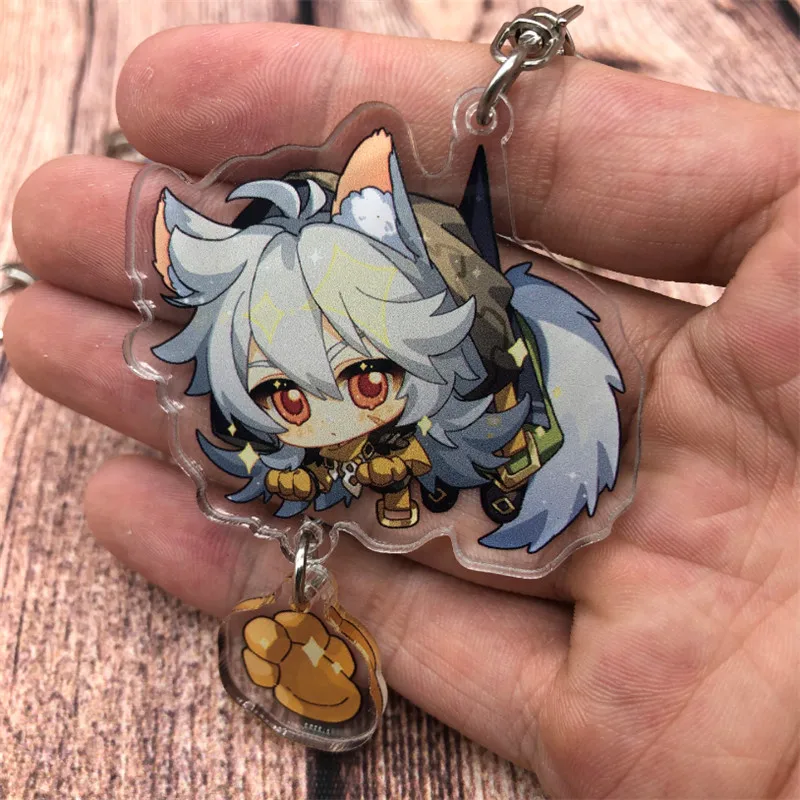 Genshin Impact Razor Keychain Game Anime Badge Accessories Cosplay Props Key Chain Cartoon Backpack Pendant