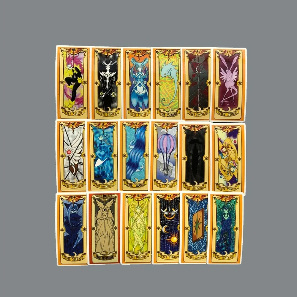 50Pcs Cartoon Tarot Card Sakura Magic Stickers  Mahou Clow anime Stickers Cosplay Playing Game Prop Cards Toys Stikcers