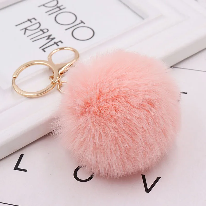 

2020 Autumn and Winter Imitation Rex Rabbit Fur Ball Keychain Fashion Ladies Bag Pendant Plush Car Key Chain Pendant Wholesale