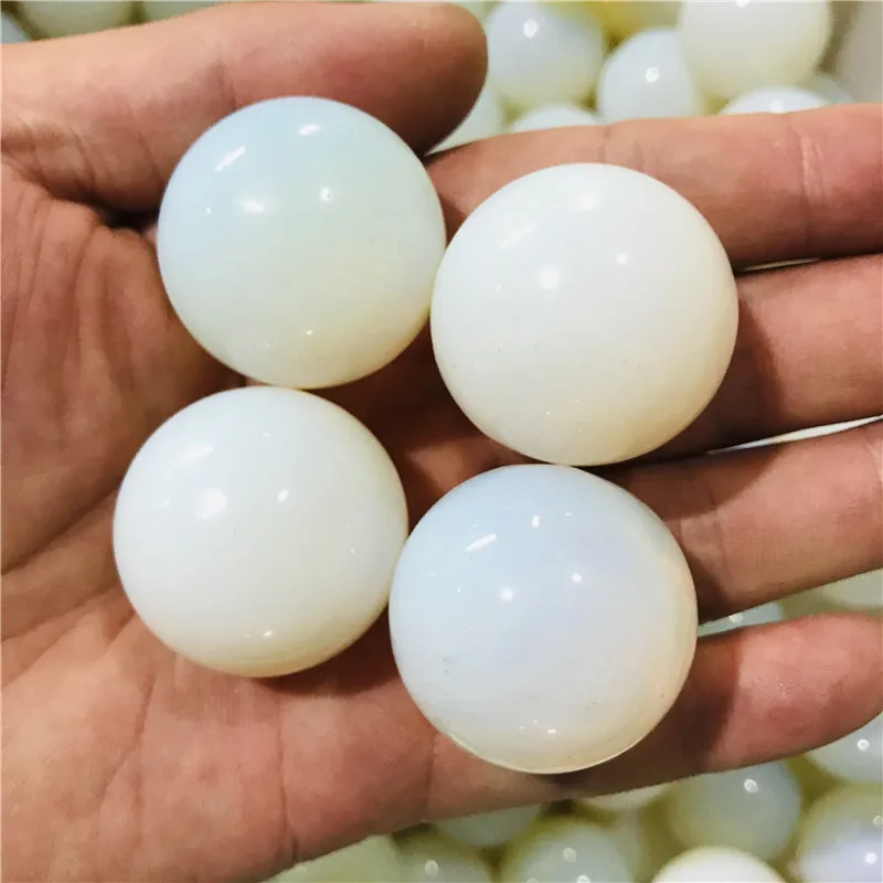 

Natural White Opal Crystal Sphere Ball Energy Stone Healing Sphere Decor Natural Stones and Minerals 4pcs