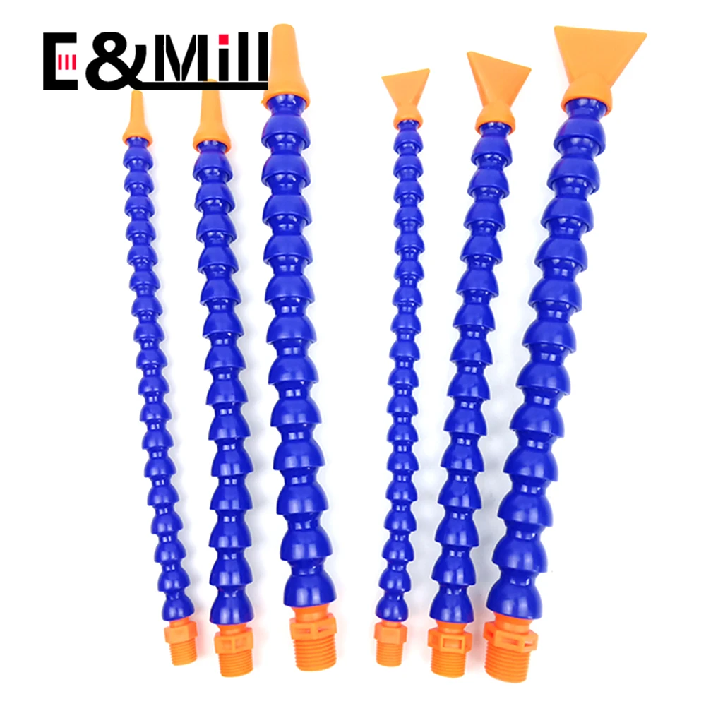 1/4 3/8 1/2 PT Pipa Pendingin Minyak 300/400/500/600/700Mm Nosel Bulat Nosel Datar Y-pipa Plastik Fleksibel Pipa Pendingin Minyak Air