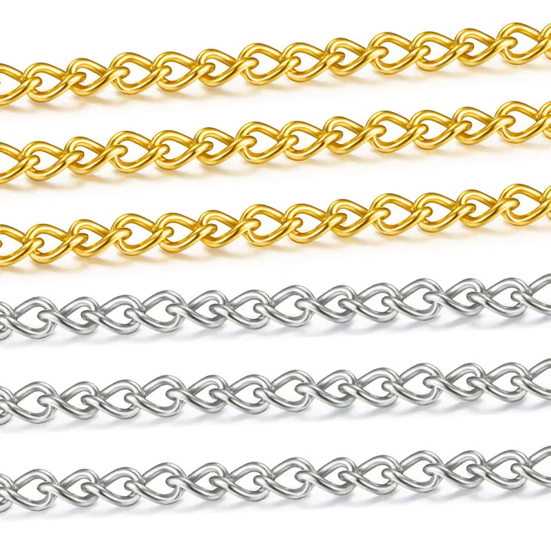 Stainless Steel Extension Chain Gold Necklace Extender Tail Chains for DIY Jewelry Findings Making Materials Handmade Supplies