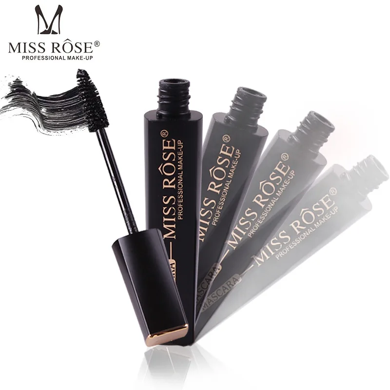 Miss Rose Black Tube Large Thick Waterproof Mascara Natural Curling Mascara Makeup Cosmetic Gift for Women Hot Selling