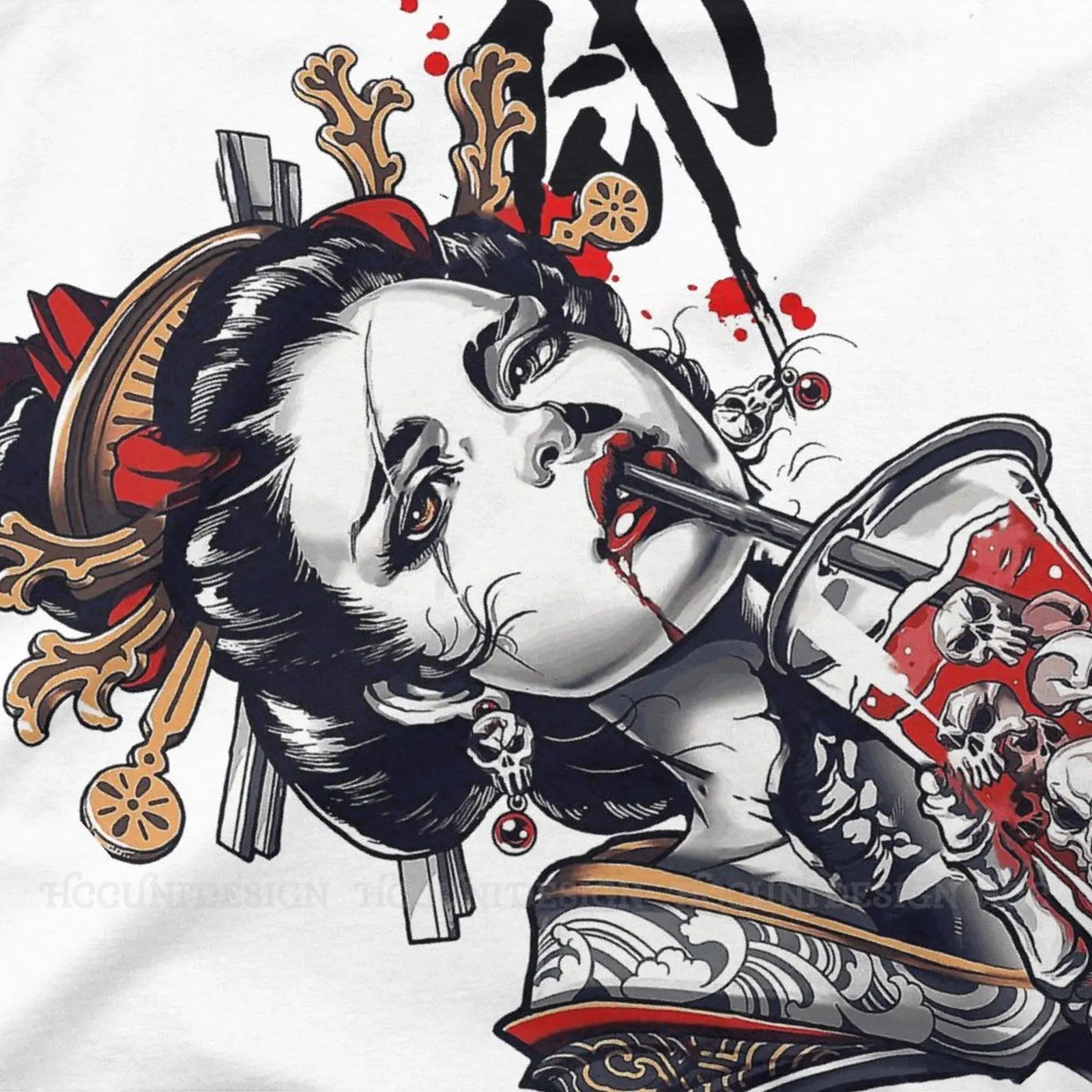 High Quality Men Japanese Geisha Samurai Tradition TShirt Vaporwave  Popart Urban Styl Pure Cotton Shirt Tees Harajuku For Adult