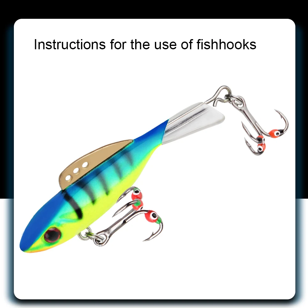 NGB 5pcs/pack High Carbon Steel  Winter ice Fishing Hooks Overturned Barbed Trebles Hooks With Diamond Eye Fishing Tackle