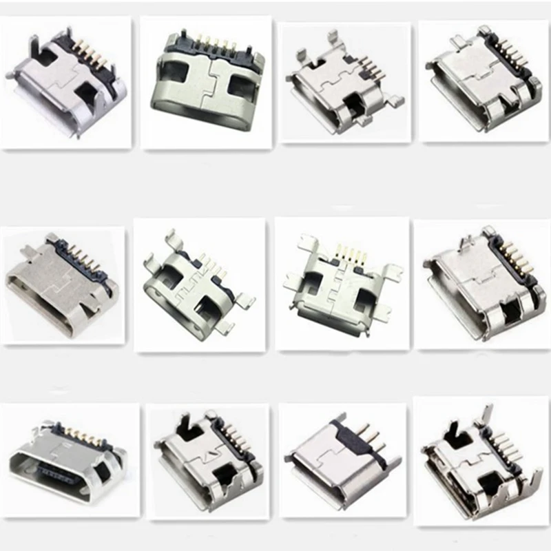 20-60pcs 5 Pin SMT Socket Connector Micro USB Type B Female Placement 12 Models SMD DIP Socket Connector