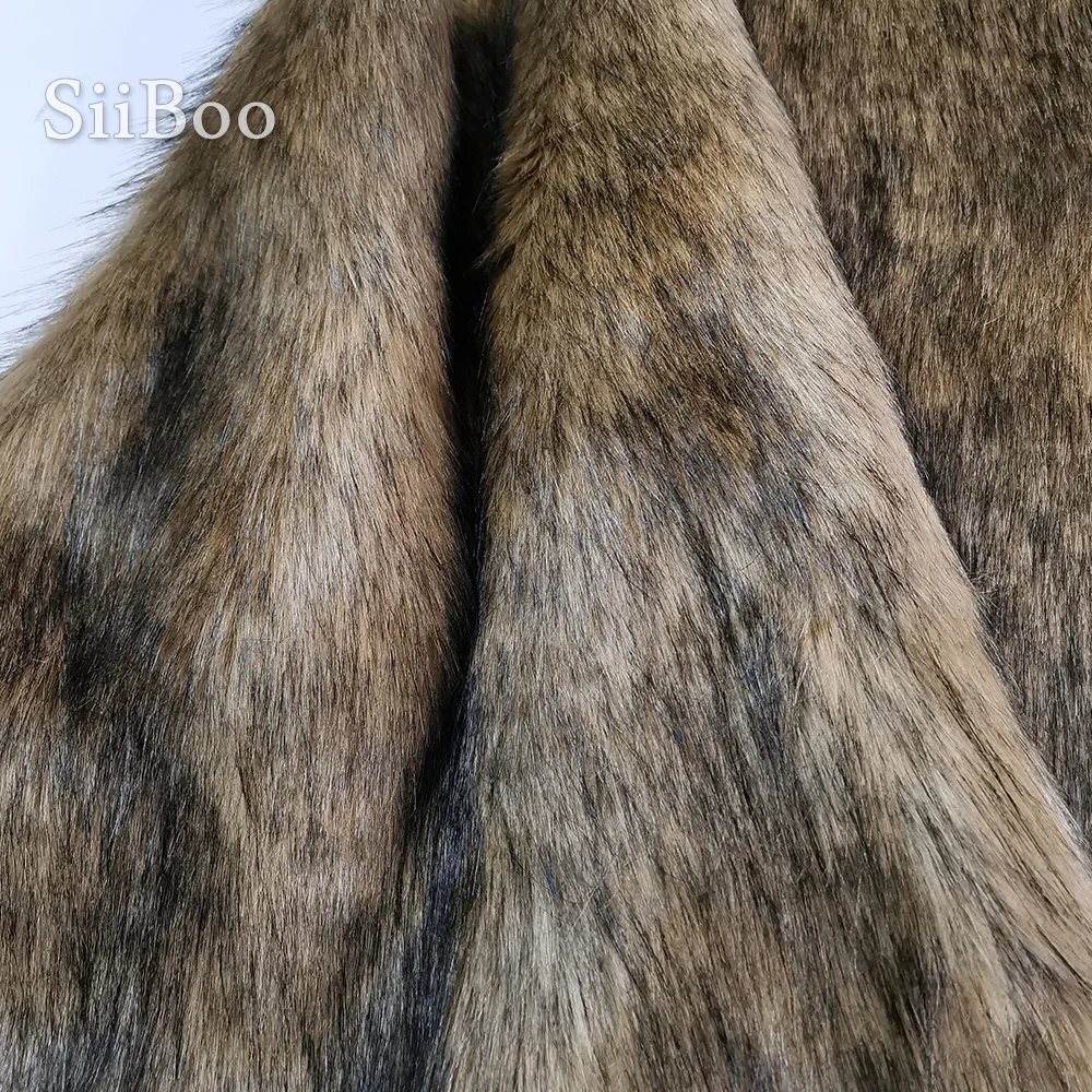 Brown 4cm plush faux fur fabric for winter coat vest stage cosplay black top dyed fur fabric tissue DIY 170*50cm 1pc SP5607