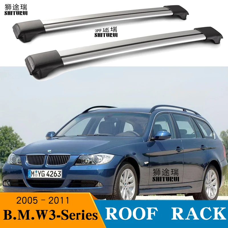 SHITURUI 2Pcs Roof Bars for Bmw3 Touring (E91) 2006-2011 Aluminum Alloy Side Bars Cross Rails Roof Rack Luggage Carrier