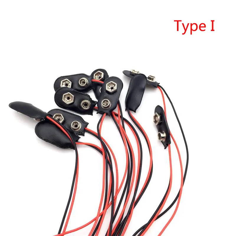 5 шт., зажимы для аккумуляторов 9 В, 15 см