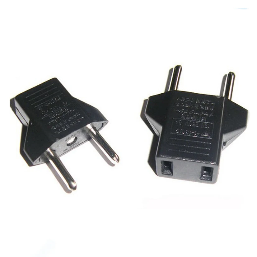 

200 Pieces Europe Plug Convert United State Socket Input AC 2.5V~250V 6A 2 Round EU Pin to USA Socket EU to US Adapter