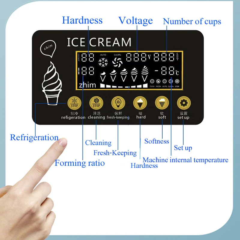 أعلى جودة 3 نكهات الآيس كريم منضدية آيس كريم ناعم القوام صانع آلة بيع ميلك شيك صغيرة آلة صنع الآيس كريم 22-30L/H