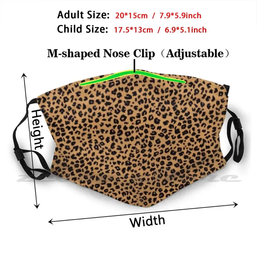 Leopard Print Mask DIY Washable Filter Pm2.5 Mouth Trending Leopard Vsco Leopard