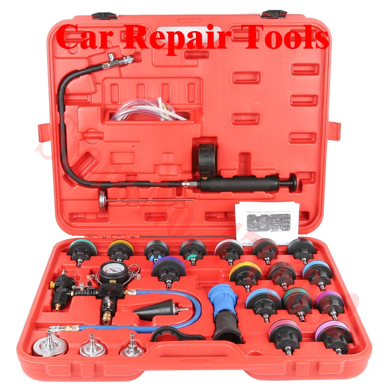 

28Pcs Universal Radiator Pressure Tester Vacuum Type Cooling System Test Detector Set Testeur Refroidissement