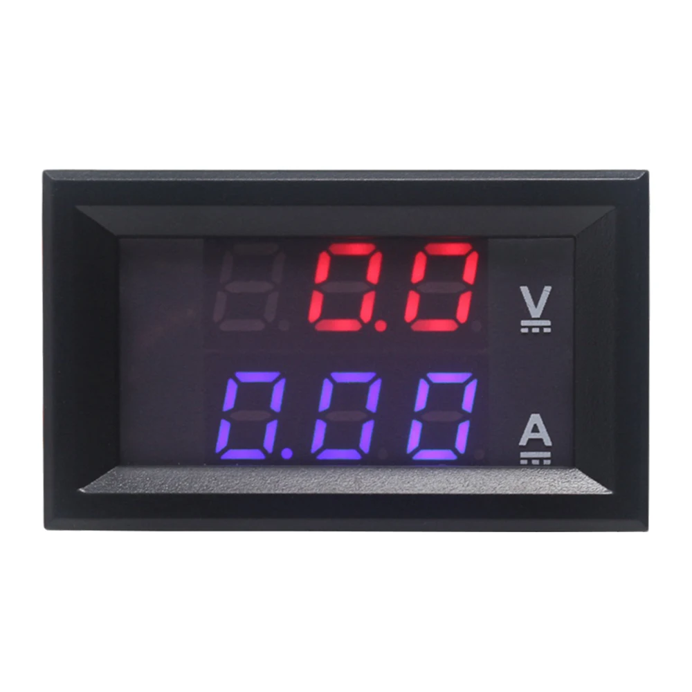 4 Bit Digital Voltmetro Amperometro Amp Volt Meter DC 200V 100V 10A Auto Tester di Tensione di Corrente Tester di Pannello rosso Blu LED Dual Display