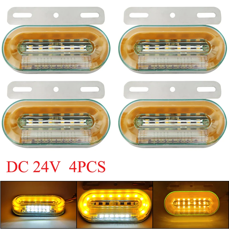 24V LED Car Truck Side Marker Lights Car External Lights Signal Indicator Lamp Warning Tail Light 3 Modes Trailer Lorry