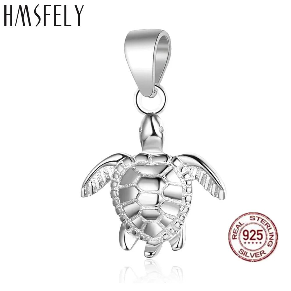 

HMSFELY Real 925 Sterling Silver Sea Turtle Pendant DIY Charm Bracelet Dangles Findings For Women Necklace Jewelry Making Access