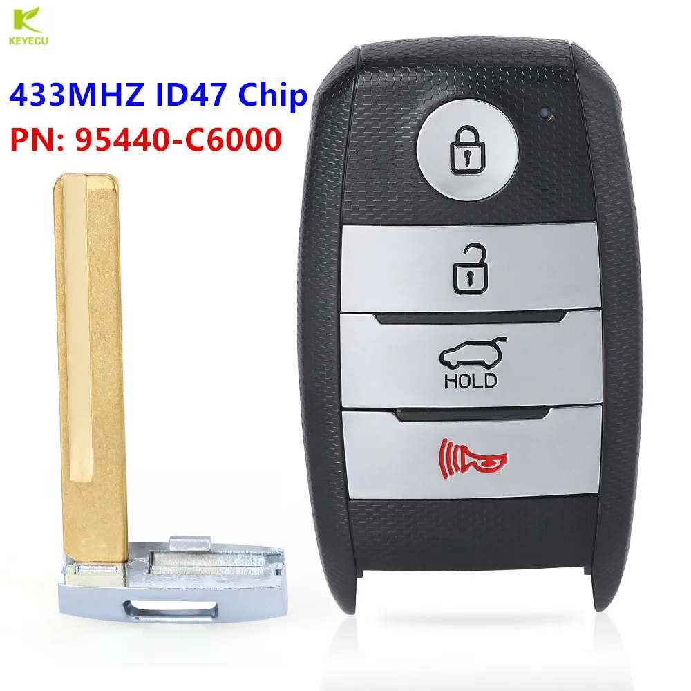 KEYECU Replacement Smart Proximity Remote Key 4 Buttons w/ Hatch for Kia Sorento 2015-2018 P/N: 95440-C6000 / TQ8-FOB-4F06