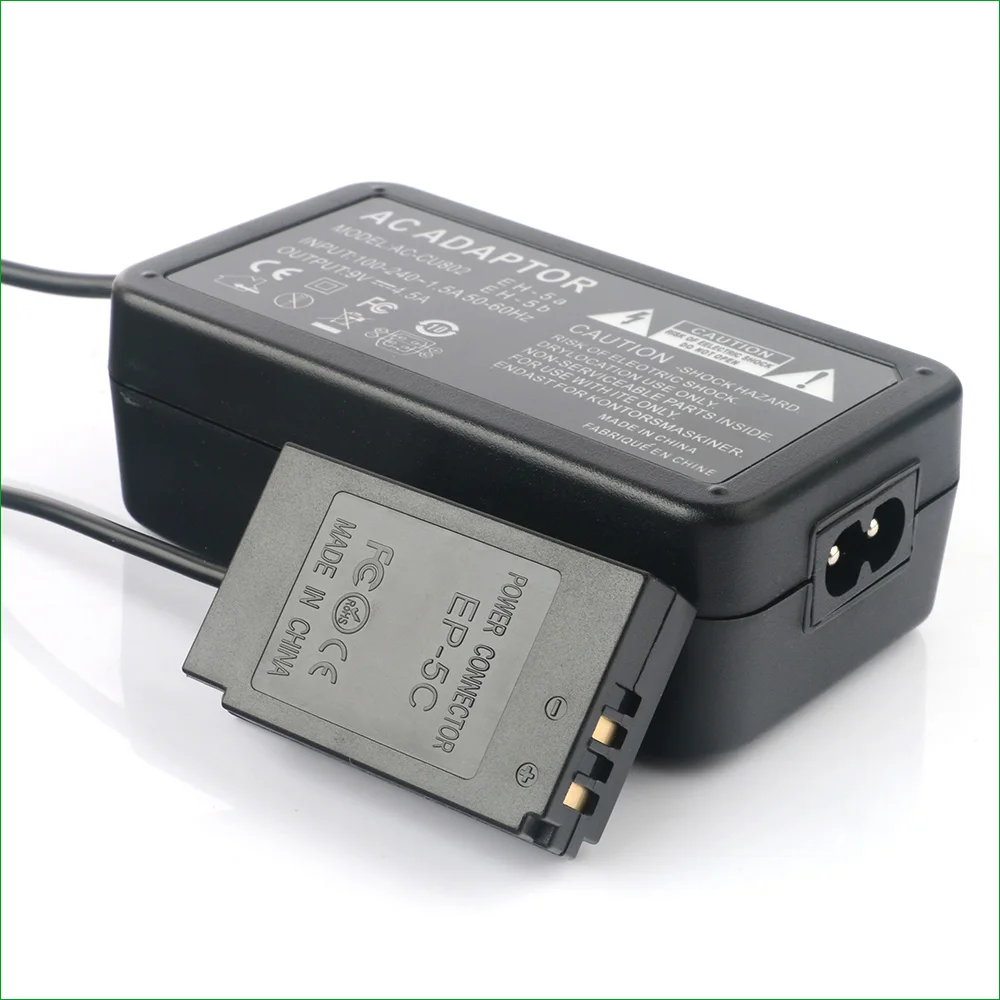 EH-5 + EP-5C DC 커플러 EN-EL20 더미 배터리 니콘 1J1 1J2 1J3 1S1 1AW1 1V3 P1000 용 AC 전원 어댑터