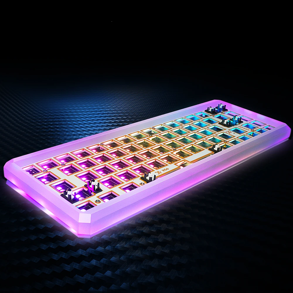 

GH60% GK6164 Wooden Shell Aluminum Shell Metal PC Transparent Shell RGB Bluetooth Wireless Dual-mode Mechanical Keyboard Kit