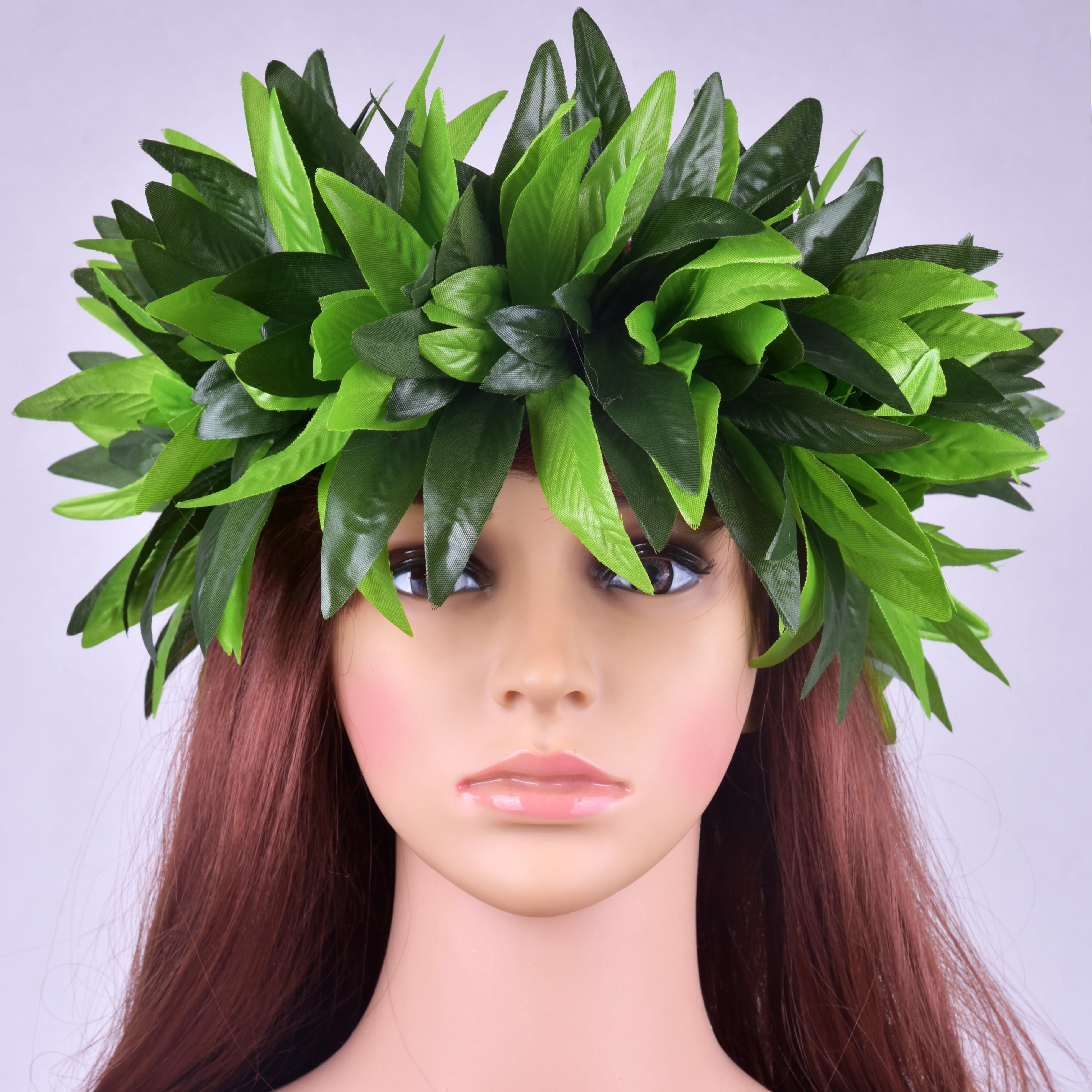 MIXED COLOR Free Shipping HK00017 50pcs/lot 64CM 2Color Artificial Silk Maile Leaves Headband Haku Hair Accessories Hawaii Party