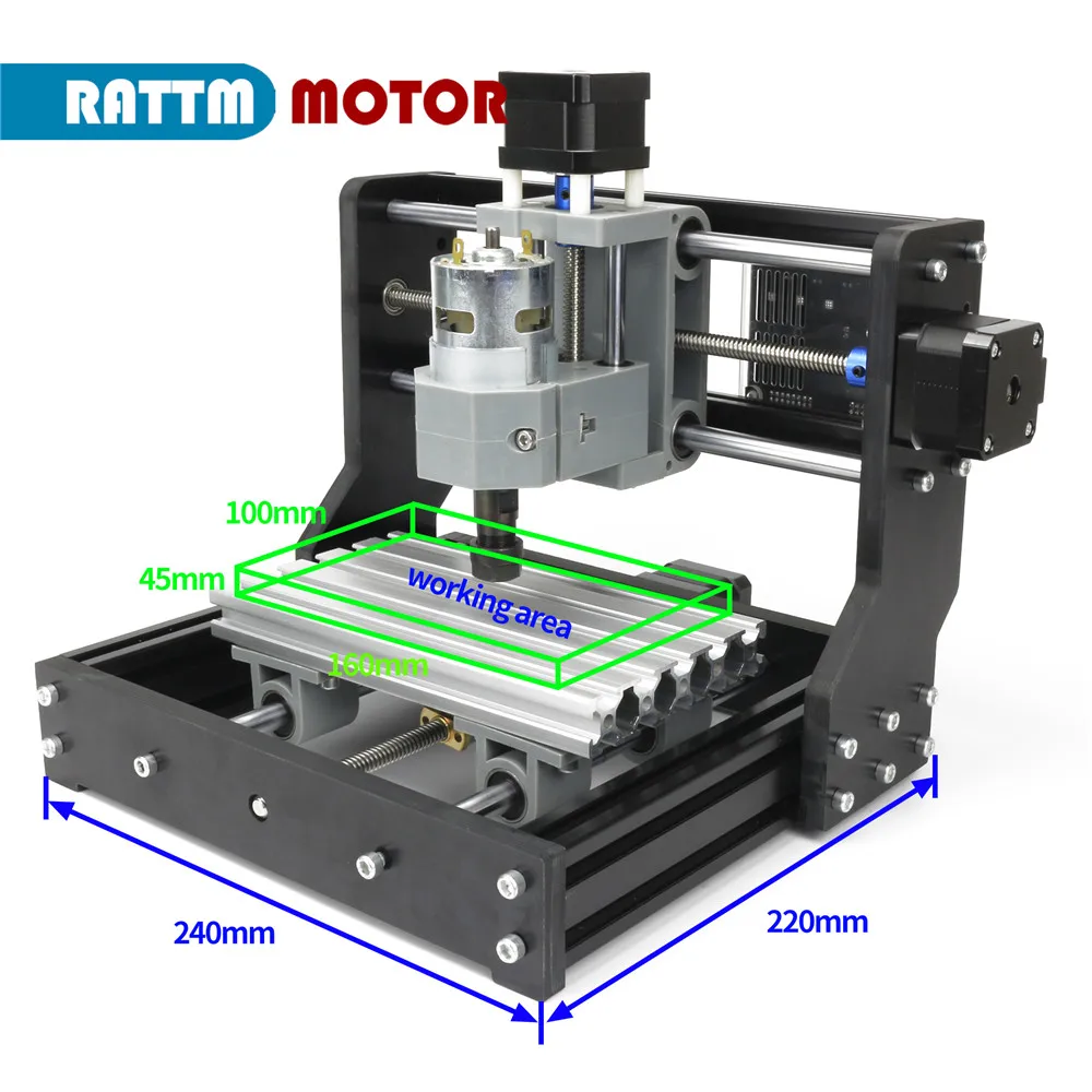 Imagem -03 - Rattm-mini Fresadora Cnc Atualização Grbl Faça Você Mesmo Axis Máquina de Gravação a Laser Roteador de Mesa para Pcb Cortador de Madeira 1610pro