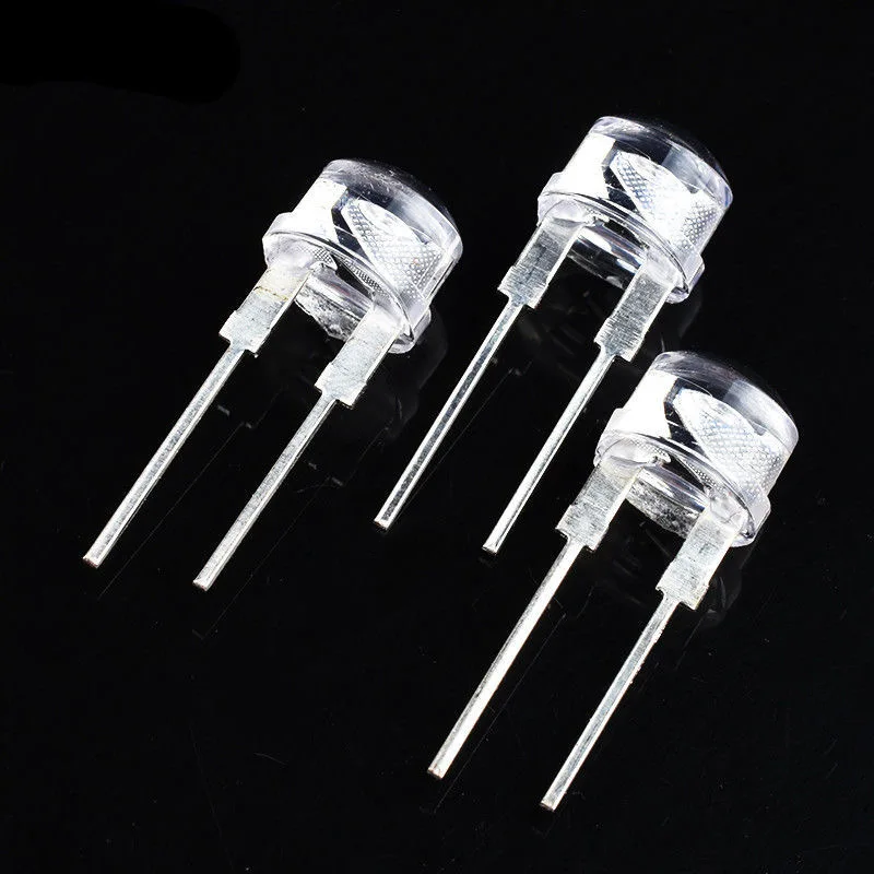 20PCS 100PCS LED 8mm Straw Hat Lamp Bead are White Cold Light 0.5W 0.75W Big chips F8MM Hight Power Hat Light-emitting Diode
