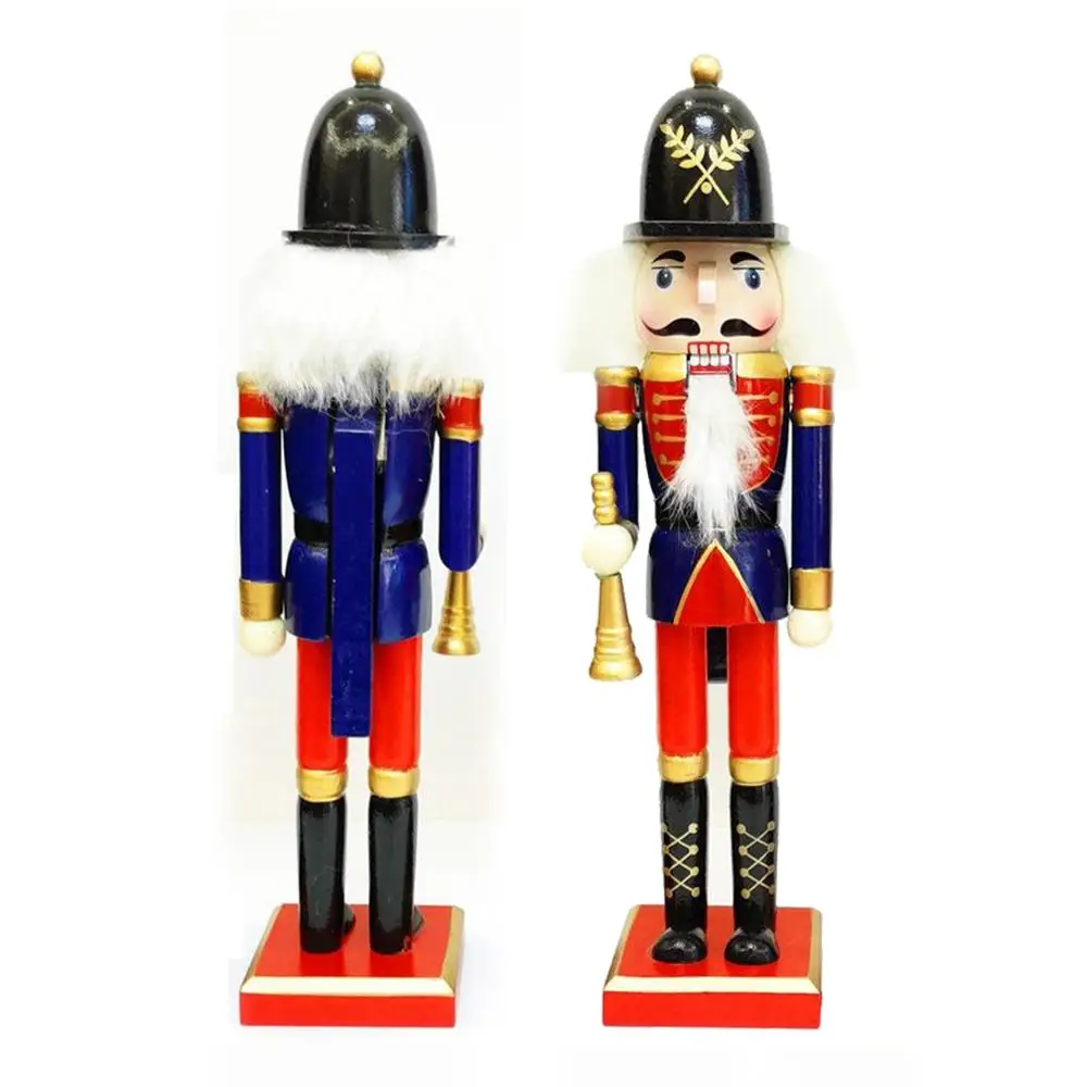 Wooden Nutcracker 30cm Tall, Multi-Coloured Soldier on Stand, Christmas Decorations Nutcrackers Decor Figure Handcraft Puppet