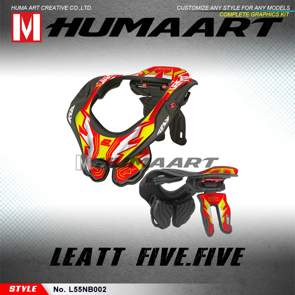 HUMAART Motocross Graphics Neck Brace Decal Deco  Kit for Leatt Brace 5.5 2012 2013 2014 2015 2016 (Style No.L55NB002)