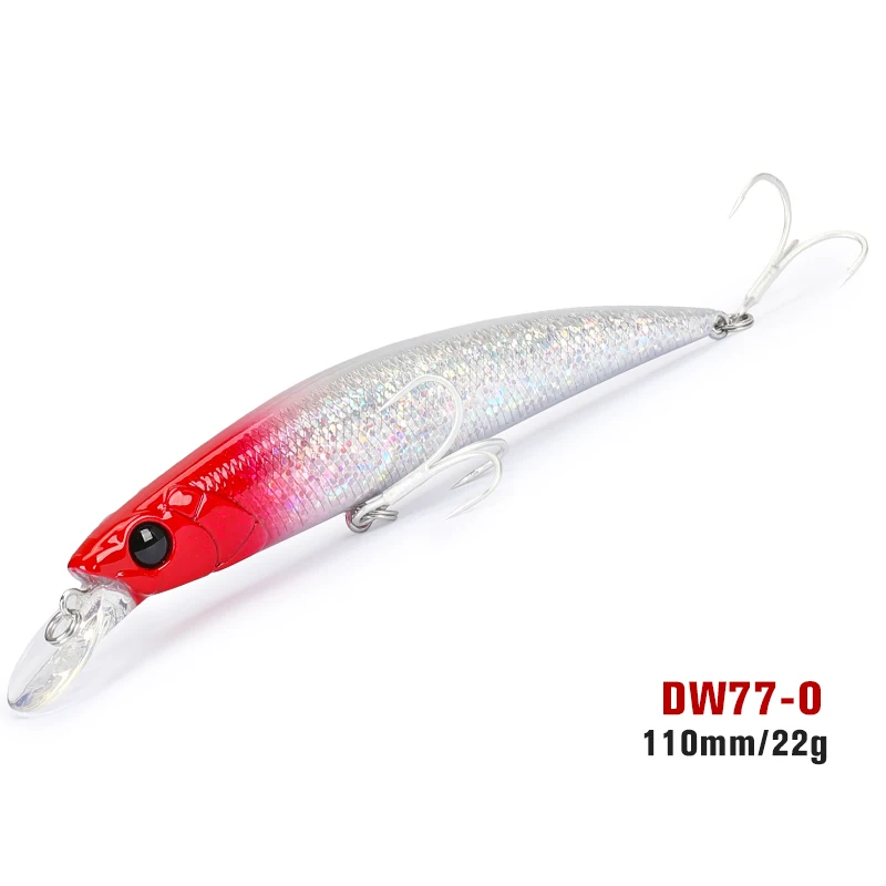 TSURINOYA 110S Sinking Minnow NEUE FARBE DW77 110mm 22g Große Forelle Hecht Seebarsch Meeresangeln Künstlicher harter Köder Jerkbait Wobble