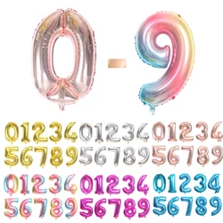 16 32 40 Inch Silver Gold Blue Pink Foil Number Balloons Digital Adult Birthday Wedding Party Decor Baby Shower kid toys balloon