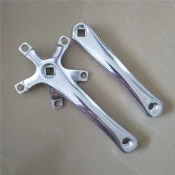 Road Bicycle Crank 5 Blots 110 BCD Aluminum Alloy Crankset Length 165MM 170MM Folding Bike Parts  MTB Crankarm Silvery