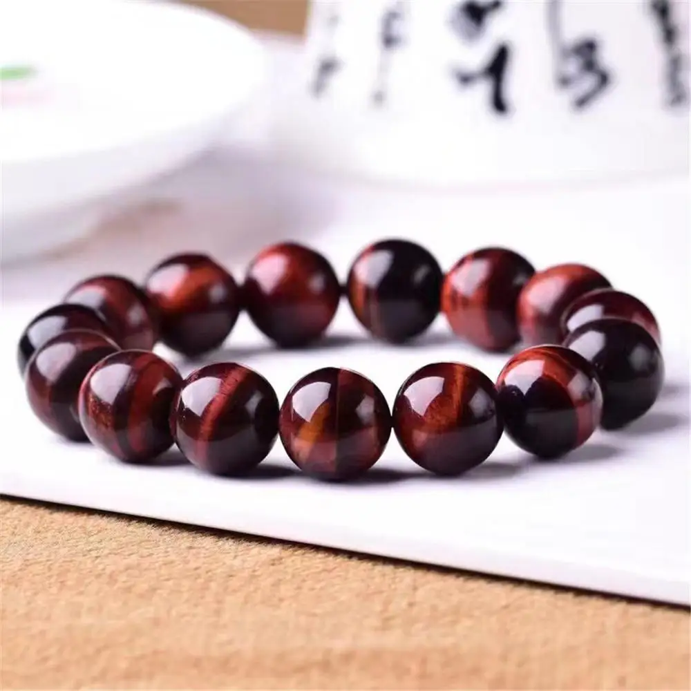 Top Natural Red Tiger's Eye Bracelet For Women Men Crystal Round Beads Stone Stretch Strands AAAAA 8mm 10mm 12mm 14mm 16mm 18mm