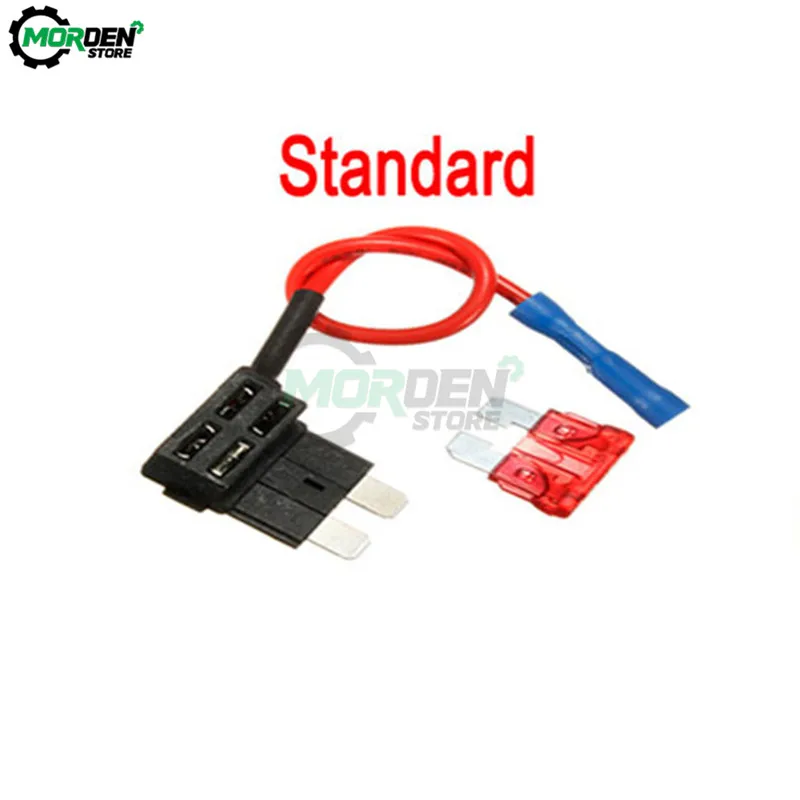 12V Micro/Mini/Standard Car Fuse Holder Add-a-circuit Piggy Back Fuse TAP Adapter with 10A ATM Blade Fuse  wire