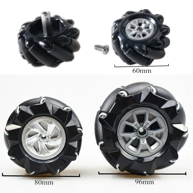 

5/10/15KG Load 60/80/96mm Omni Mecanum Wheel with 4/6mm DC/ TT for Arduino Raspberry Pi DIY STEM Robot Car Chassis Toy Parts