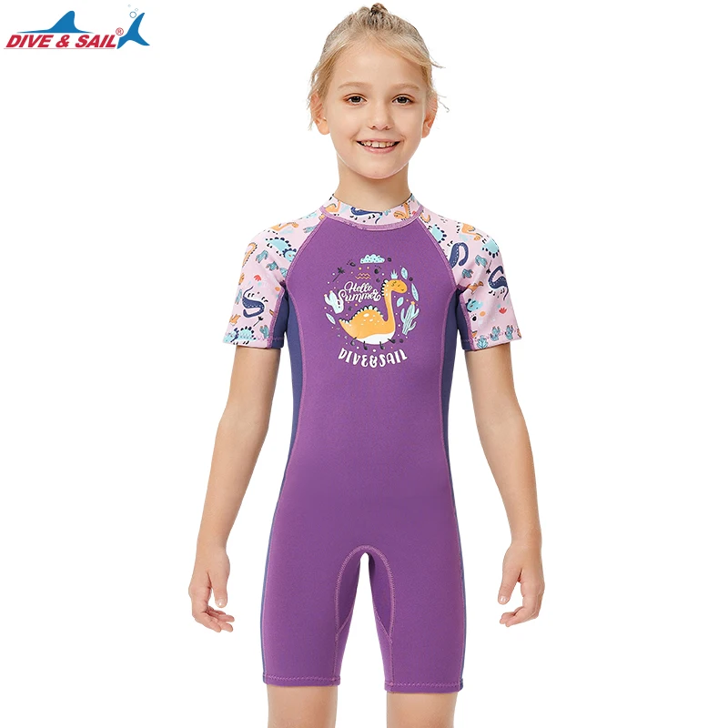 Kids Wetsuit Shorty, 2.5mm Neoprene Thermal Swimsuit, Youth Boys and Girls Wet Suits for Snorkel Diving, Short Sleeve Back Zip