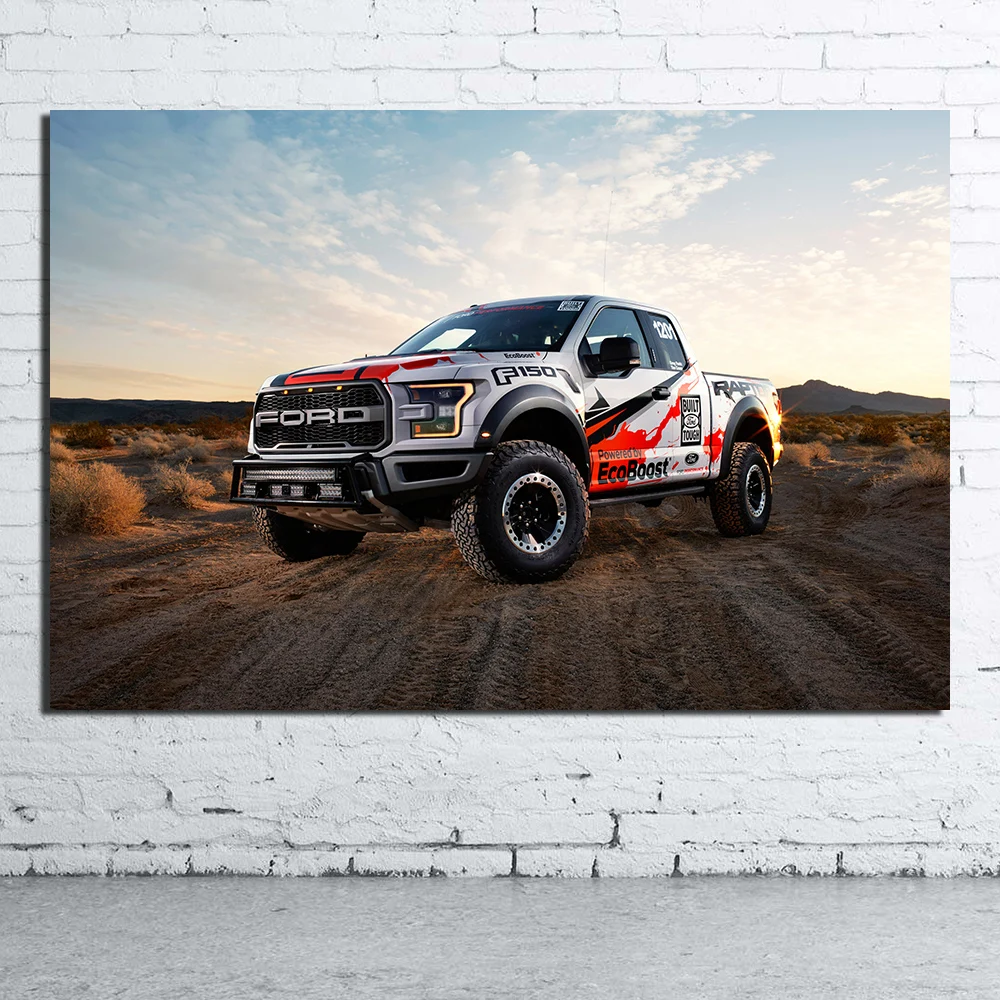 F 150 Raptor Pickup Poster DIY Frame Canvas Painting Vehicles Wall Art Pictures for Living Room Home Decor