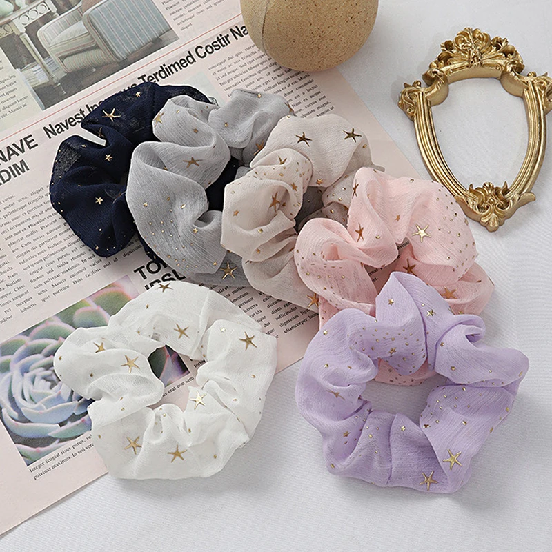 Women Girls Sweet Bright Print Elastic Hair Rubber Bands Ponytail Holder Fashion Hair Accessories