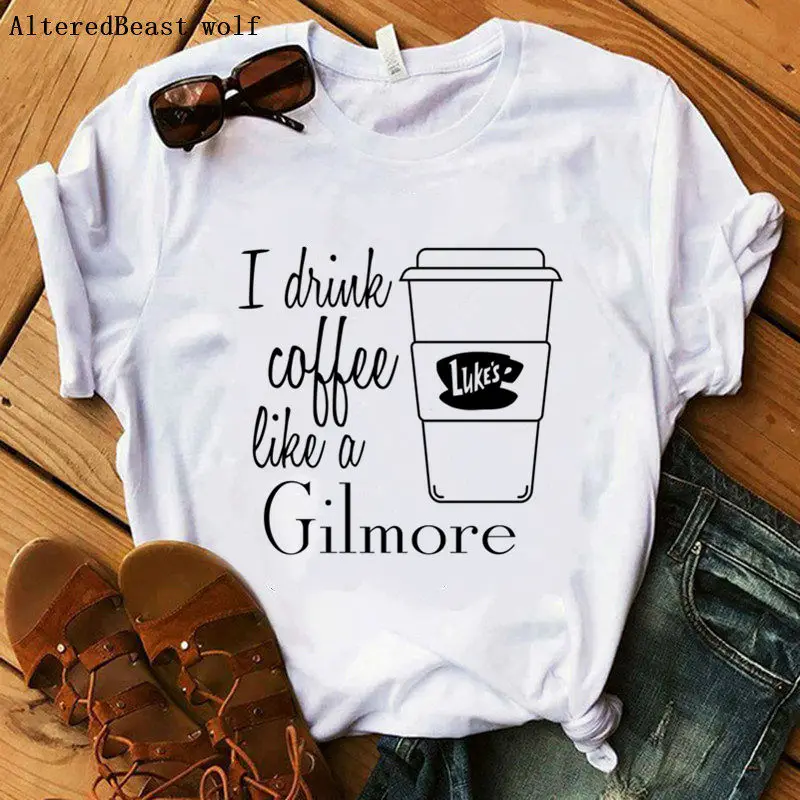 Coffee Gilmore Girls T Shirt Print magliette divertenti donna estate Casual manica corta vestiti femminile o-collo maglietta Luke\'S Top