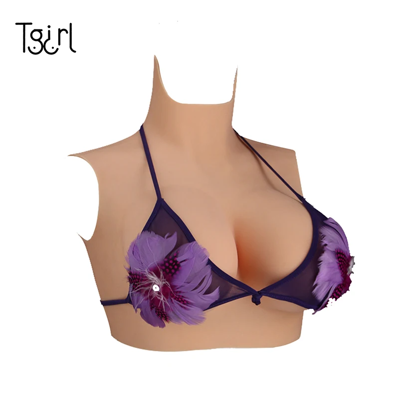 Tgirl Transgender Fake Chest Cosplay Women BodySuit Silicone Breast Crossdresser Fake Boobs BODI Dragqueen Sissy Cosplay Dress