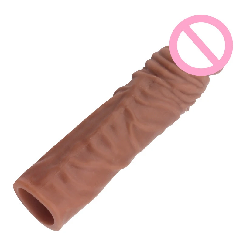 Realistic Penis Extension Cock Sleeve Reusable Silicone Penis Enlarger Delay Condoms For Men Dildo Enhancer Sex Toys Adults 18+