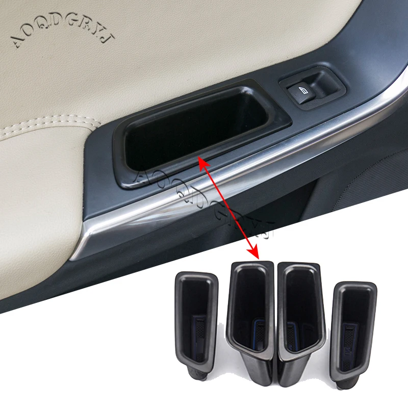 4pcs Car Door Armrest Storage Box Tray Organizer For Volvo XC60 2009-2017