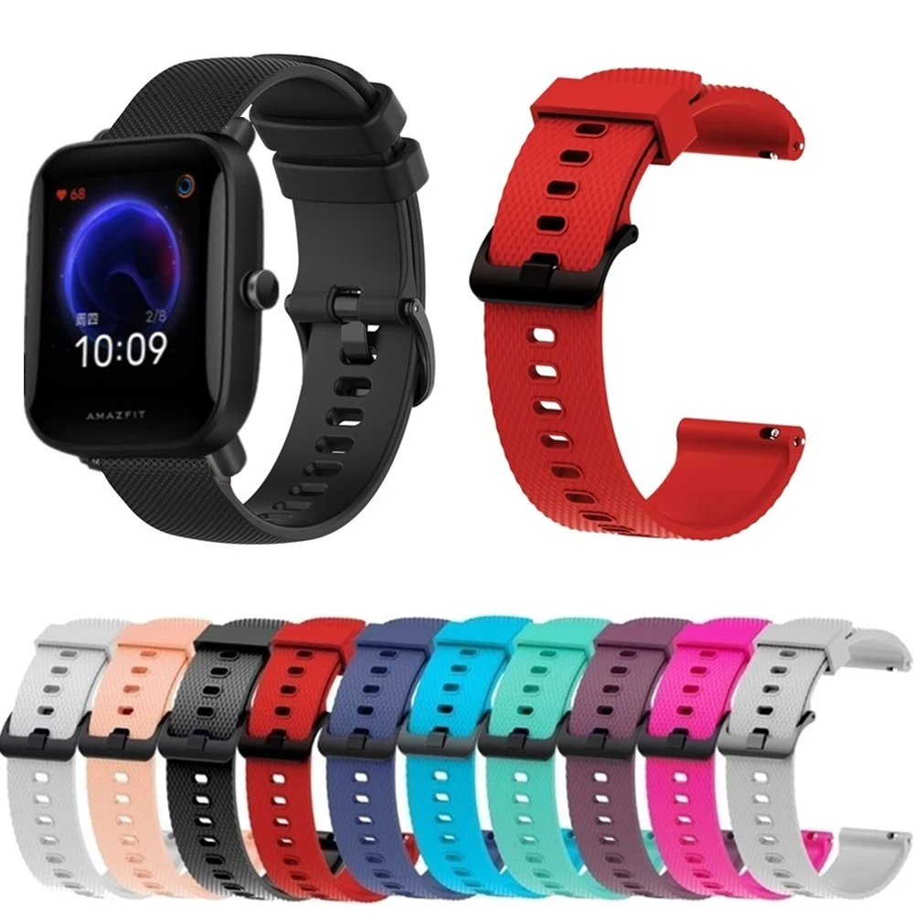 20mm Wrist Strap For Huami Amazfit GTS 4/3/2 Silicone Watch Bands For Amazfit Bip 3 U Pro Bip S Zepp E Sport Waterproof Bracelet